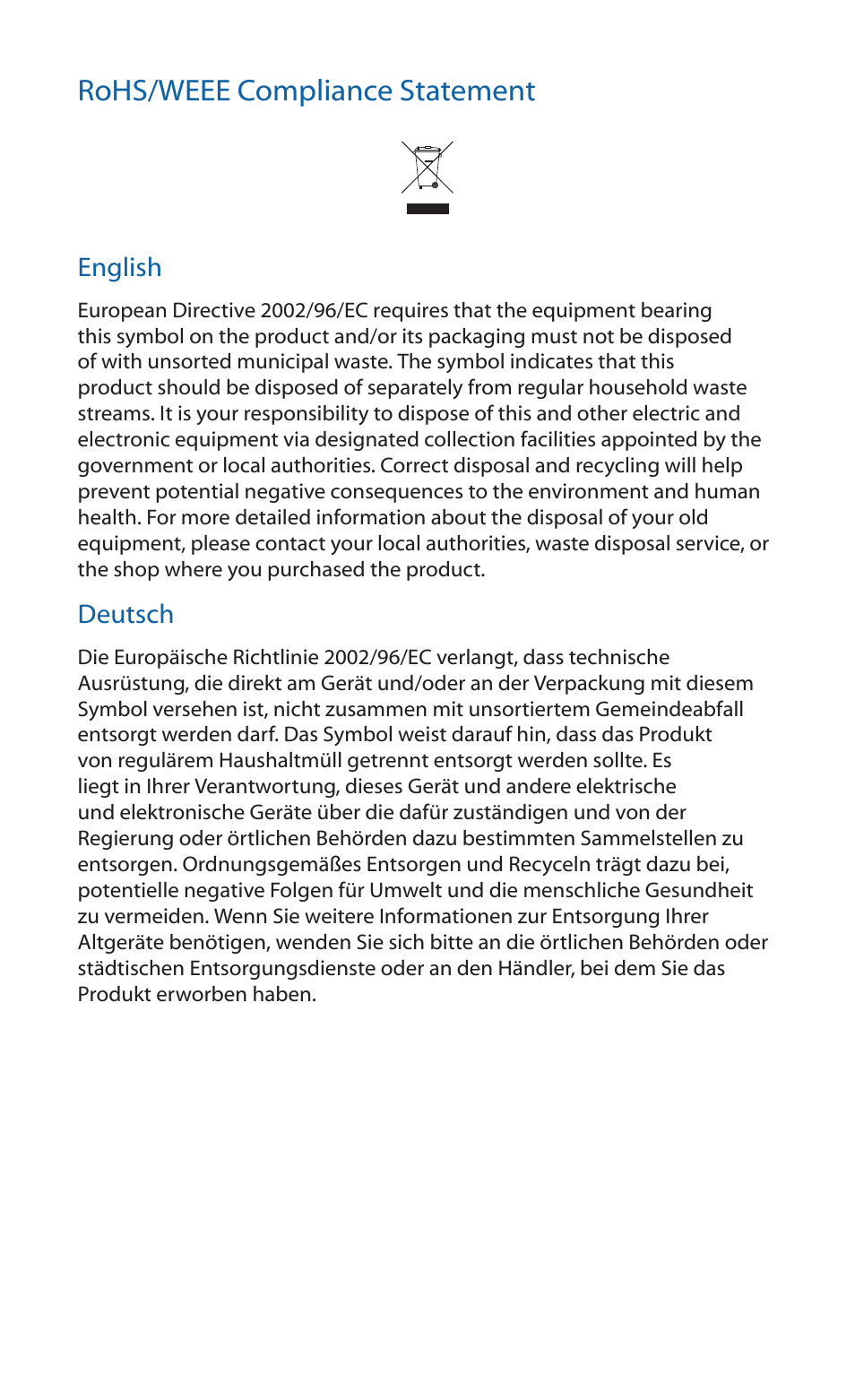 Rohs/weee compliance statement | Ubiquiti Networks airMA ac Sector Antenna User Manual | Page 16 / 20