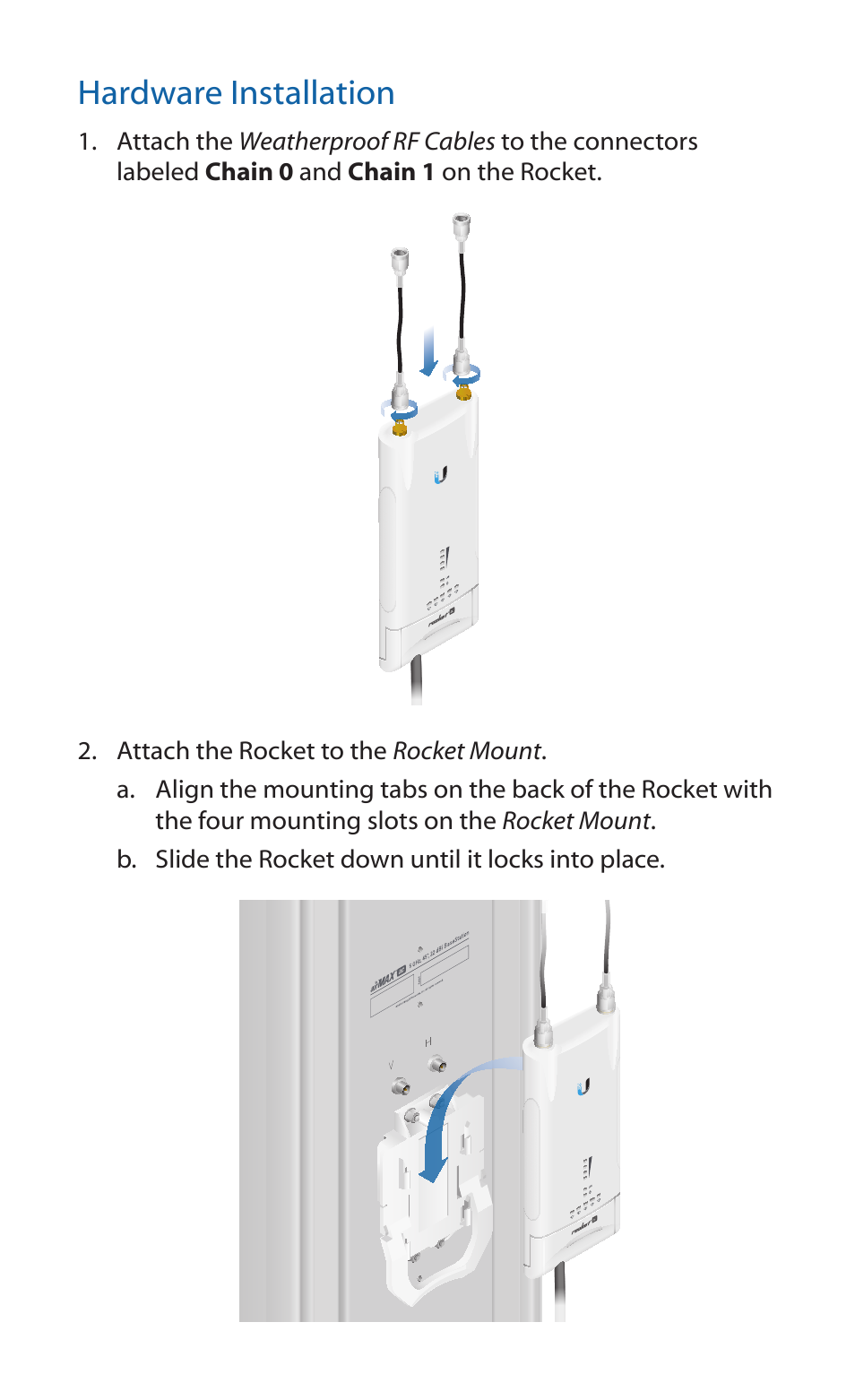 Hardware installation | Ubiquiti Networks airMA ac Sector Antenna User Manual | Page 4 / 20