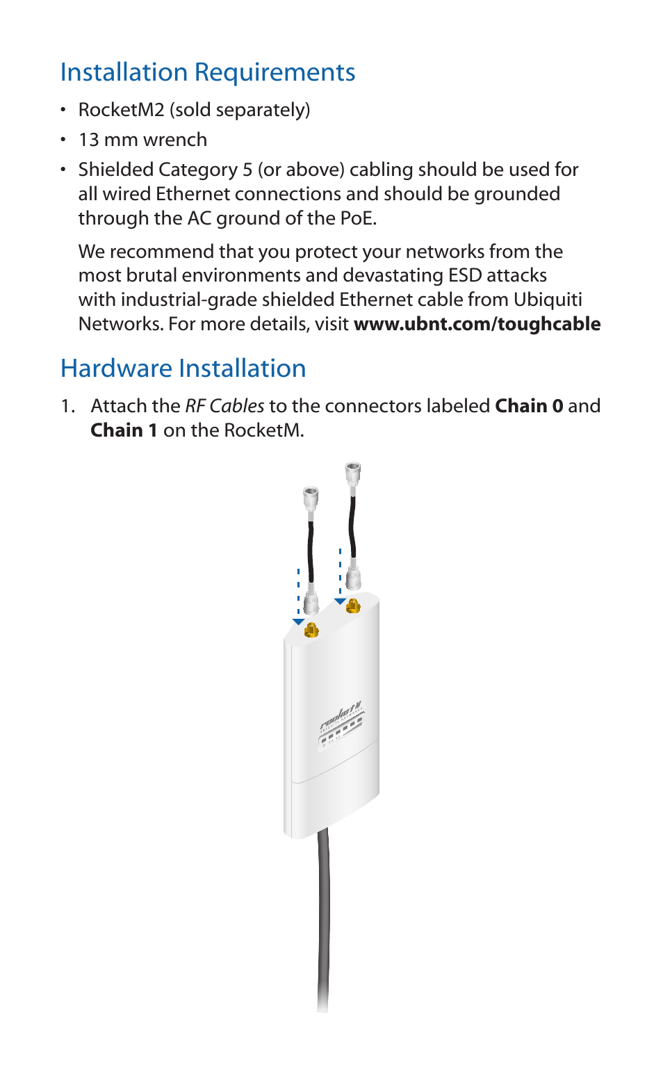 Installation requirements, Hardware installation | Ubiquiti Networks airMA Omni Antenna User Manual | Page 3 / 16