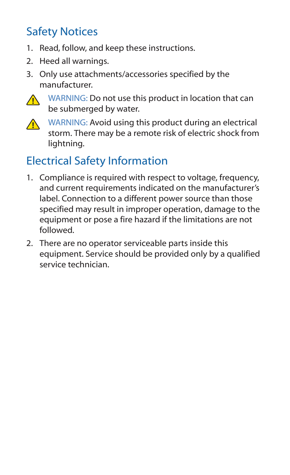 Safety notices, Electrical safety information | Ubiquiti Networks airMA Omni Antenna User Manual | Page 8 / 16