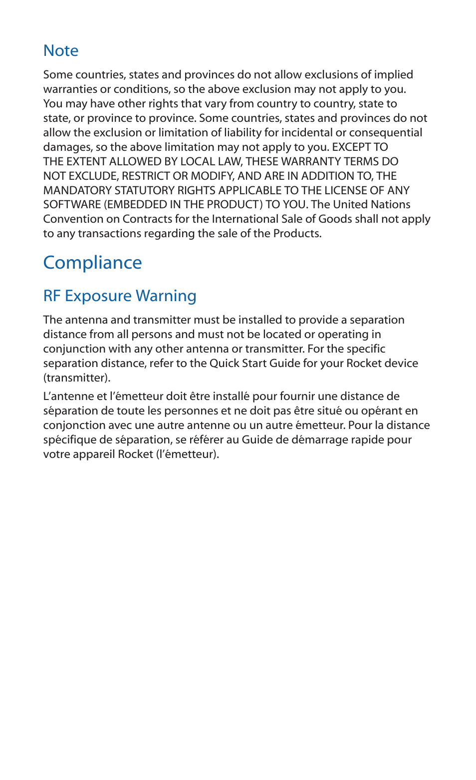 Compliance | Ubiquiti Networks RocketDis LW User Manual | Page 19 / 24