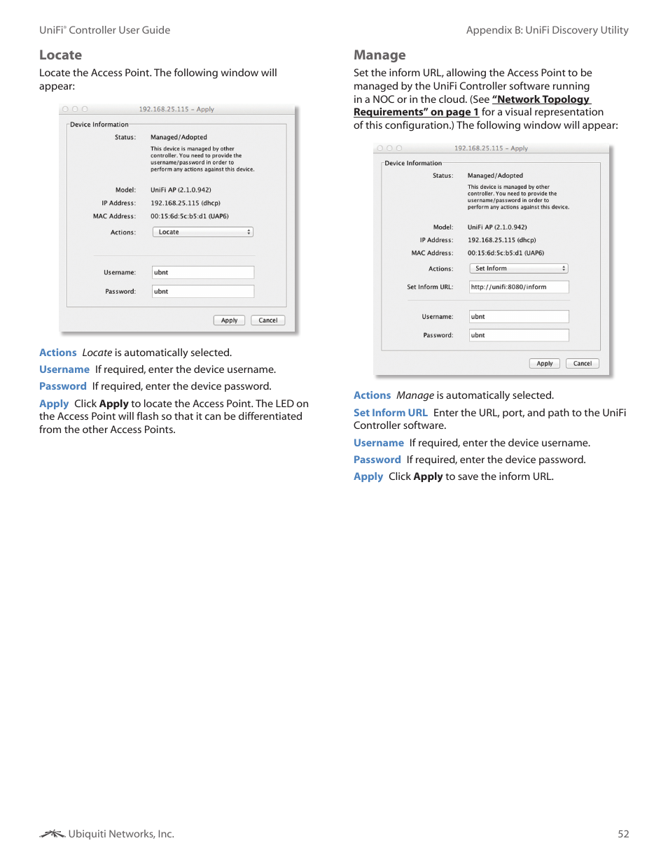 Locate, Manage | Ubiquiti Networks UniF AP AC Outdoor User Manual | Page 55 / 57