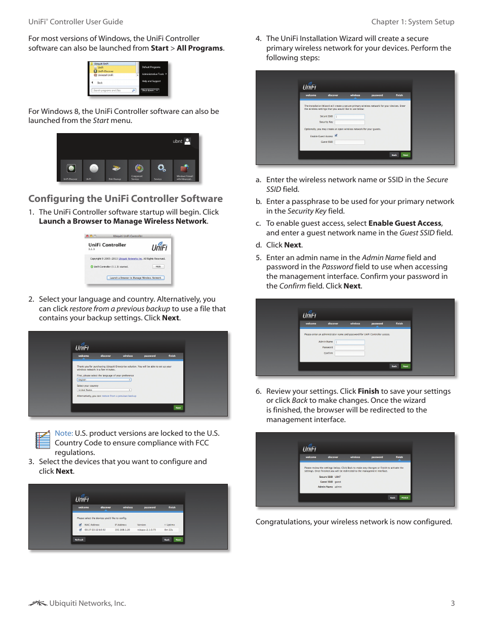 Configuring the unifi controller software | Ubiquiti Networks UniF AP AC Outdoor User Manual | Page 6 / 57