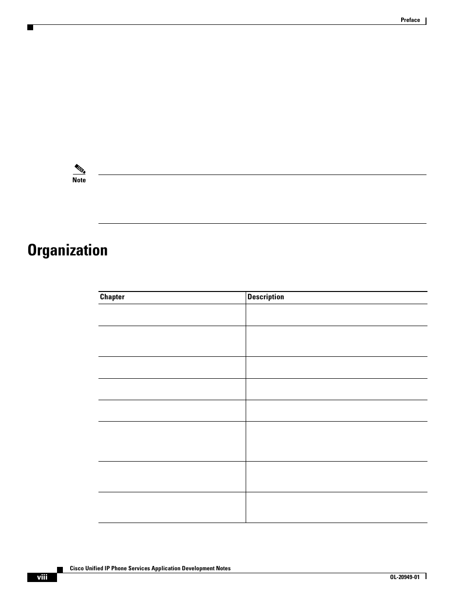 Organization | Cisco OL-20949-01 User Manual | Page 8 / 116