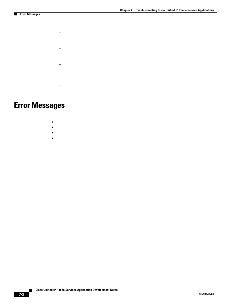 Error messages | Cisco OL-20949-01 User Manual | Page 80 / 116
