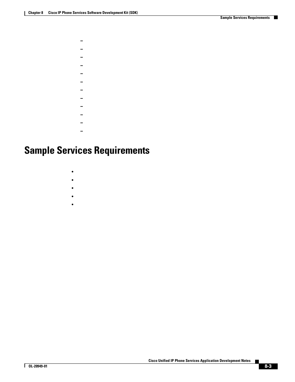 Sample services requirements | Cisco OL-20949-01 User Manual | Page 83 / 116