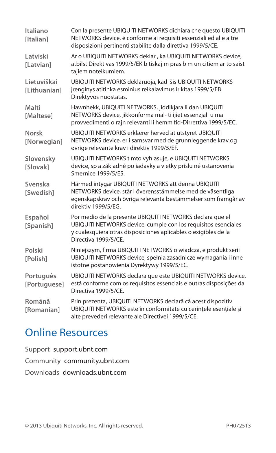 Online resources | Ubiquiti Networks UniF AP AC Outdoor User Manual | Page 24 / 24