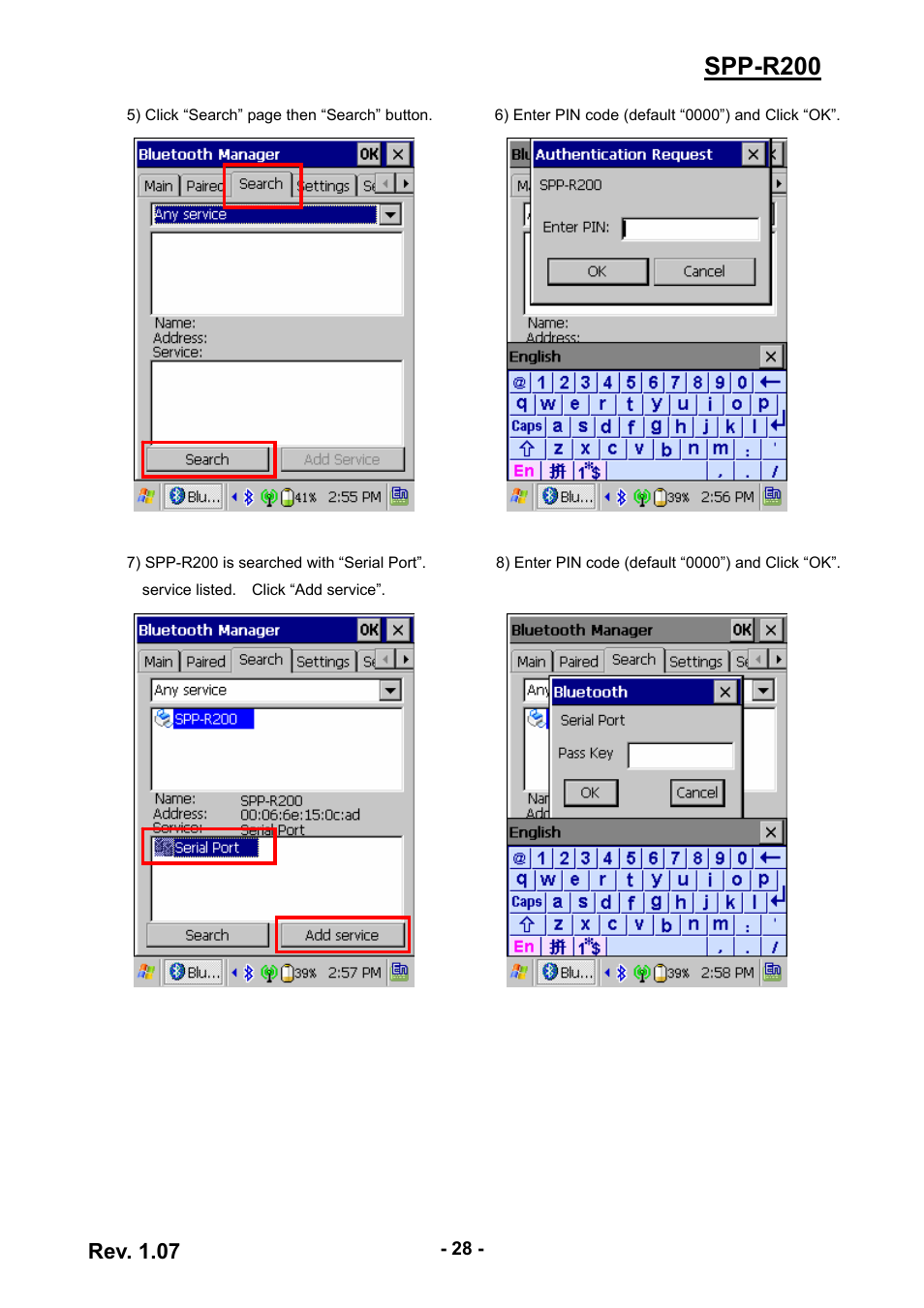 Spp-r200, Rev. 1.07 | BIXOLON SPP-R200 User Manual | Page 28 / 38