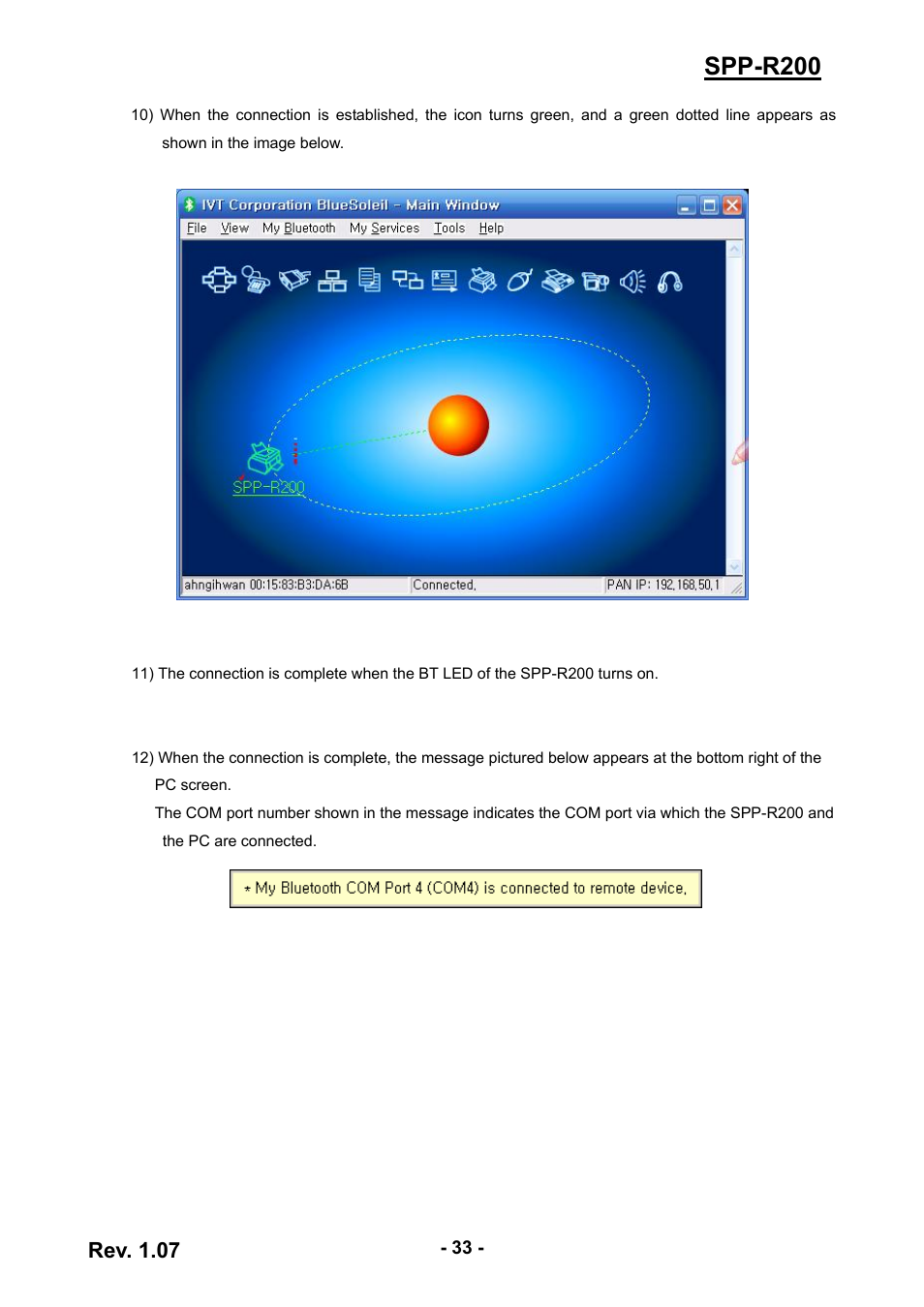 Spp-r200, Rev. 1.07 | BIXOLON SPP-R200 User Manual | Page 33 / 38