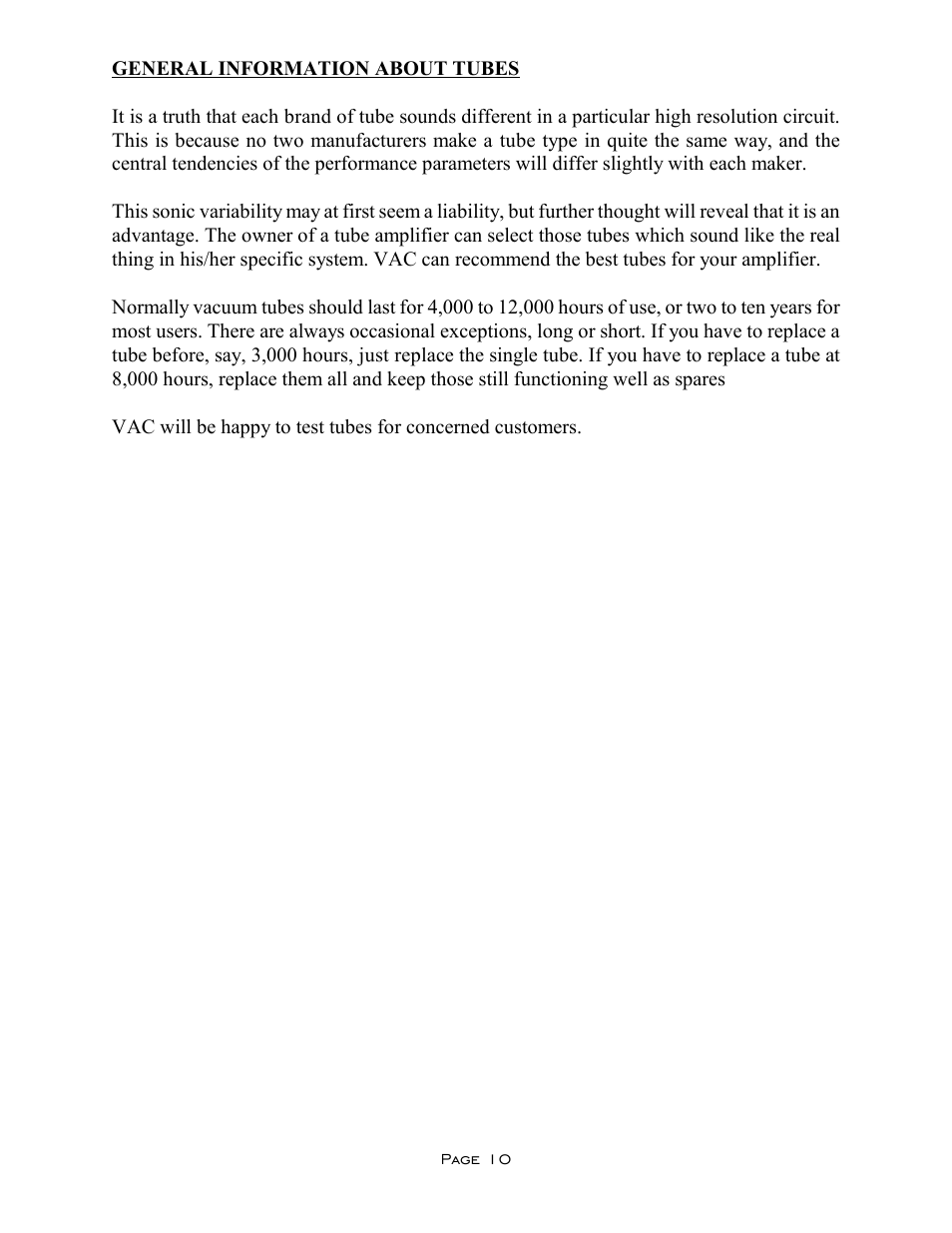 VAC Avatar SE User Manual | Page 10 / 13