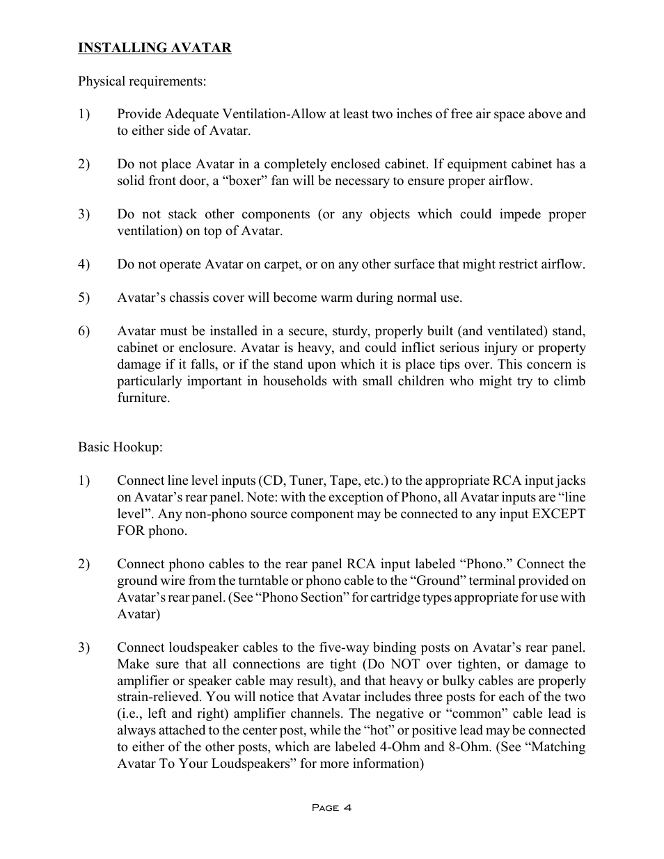 VAC Avatar SE User Manual | Page 4 / 13
