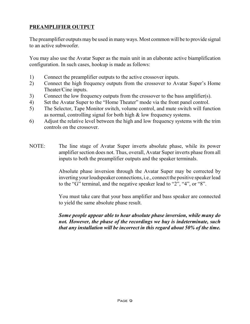 VAC Avatar Super User Manual | Page 9 / 15