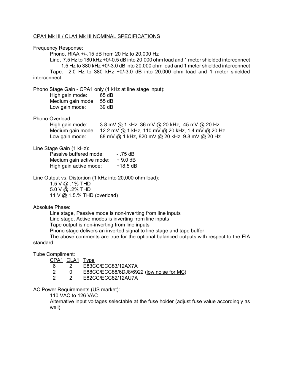 VAC CPA1 User Manual | Page 5 / 5