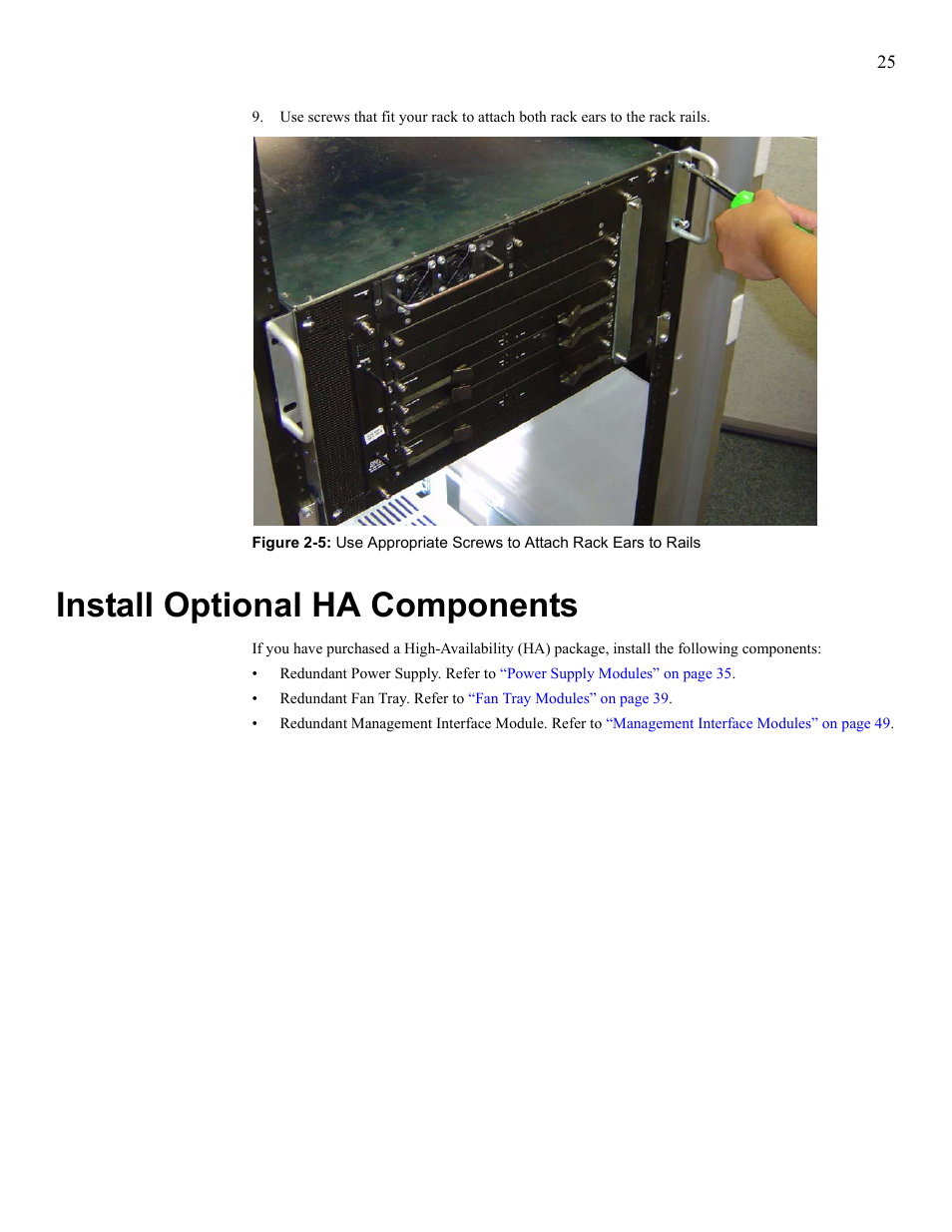 Install optional ha components | Cisco SFS 7008 User Manual | Page 25 / 108