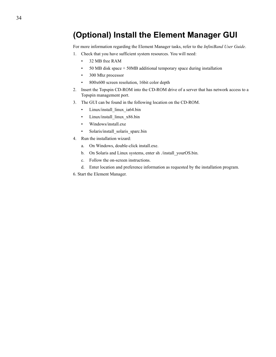 Optional) install the element manager gui | Cisco SFS 7008 User Manual | Page 34 / 108