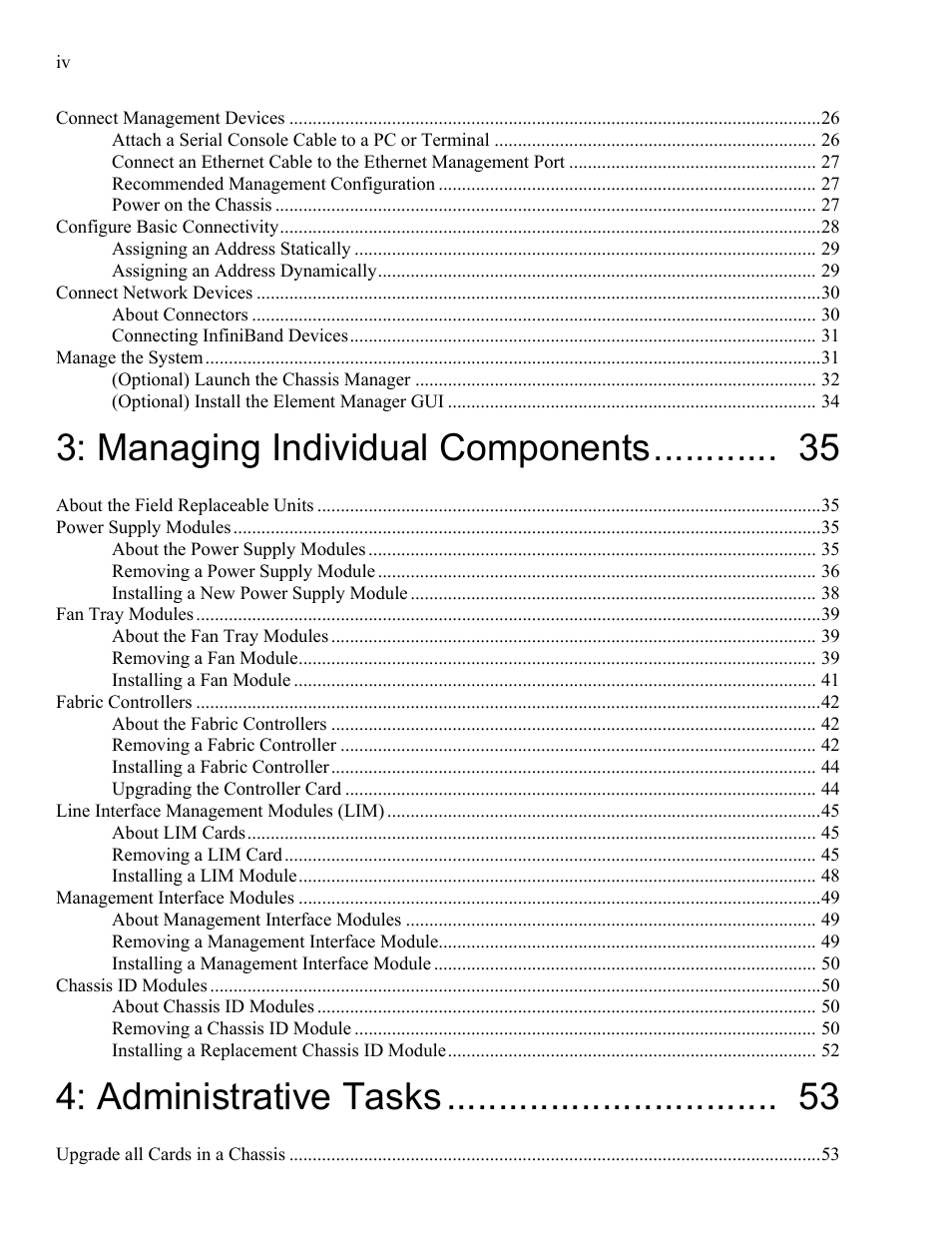 Managing individual components, Administrative tasks | Cisco SFS 7008 User Manual | Page 4 / 108