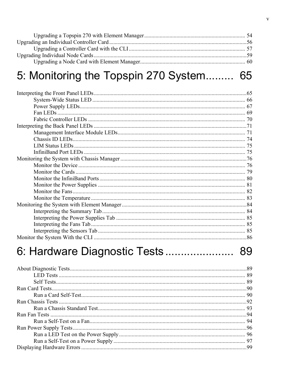 Monitoring the topspin 270 system, Hardware diagnostic tests | Cisco SFS 7008 User Manual | Page 5 / 108