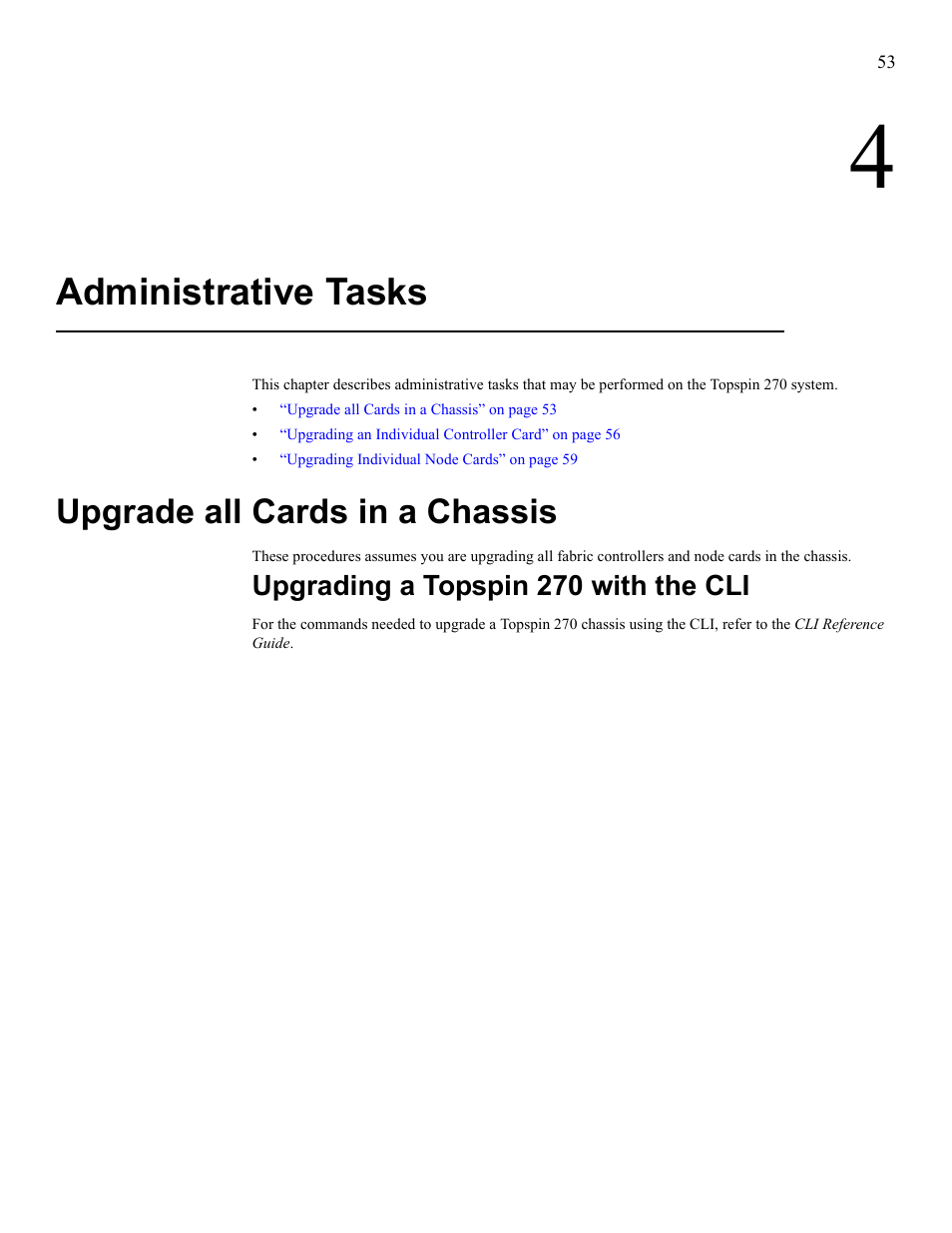 Administrative tasks, Upgrade all cards in a chassis | Cisco SFS 7008 User Manual | Page 53 / 108