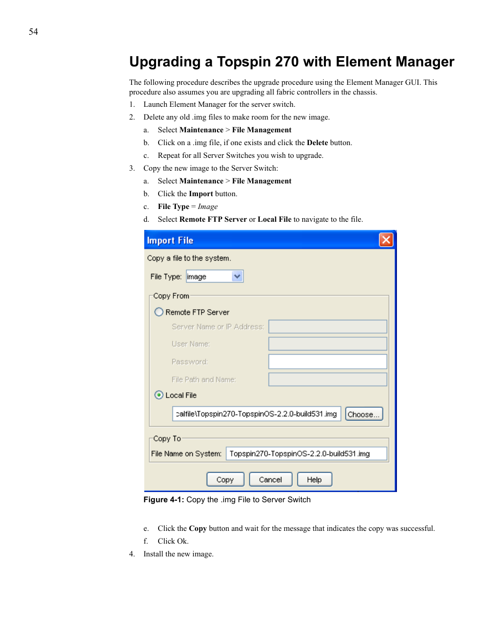 Upgrading a topspin 270 with element manager | Cisco SFS 7008 User Manual | Page 54 / 108