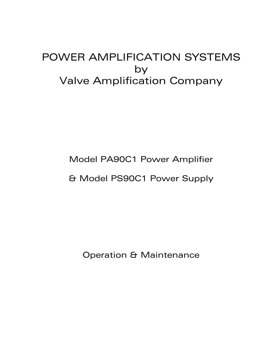 VAC PA90 User Manual | 17 pages