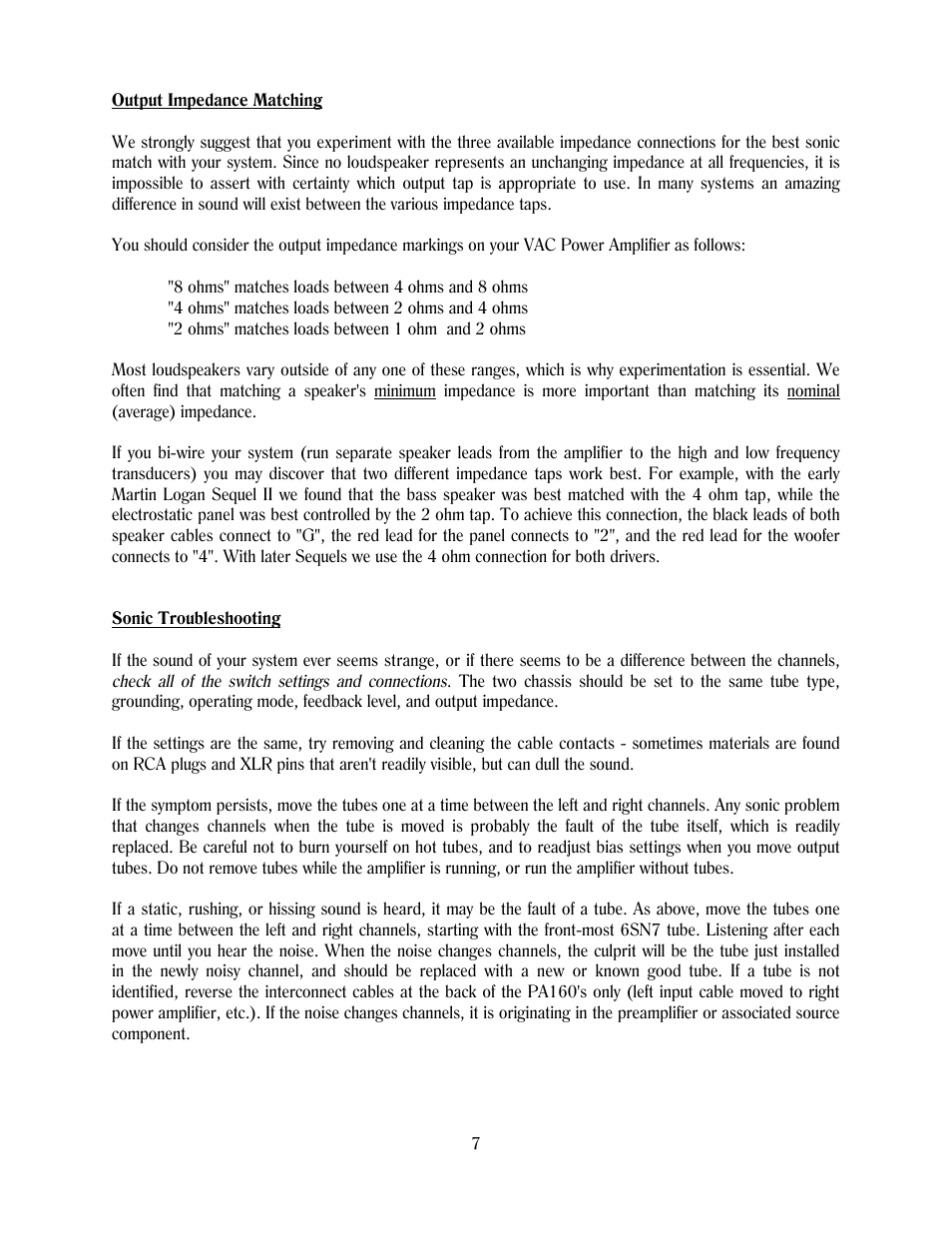 VAC PA160 Mk I User Manual | Page 7 / 13