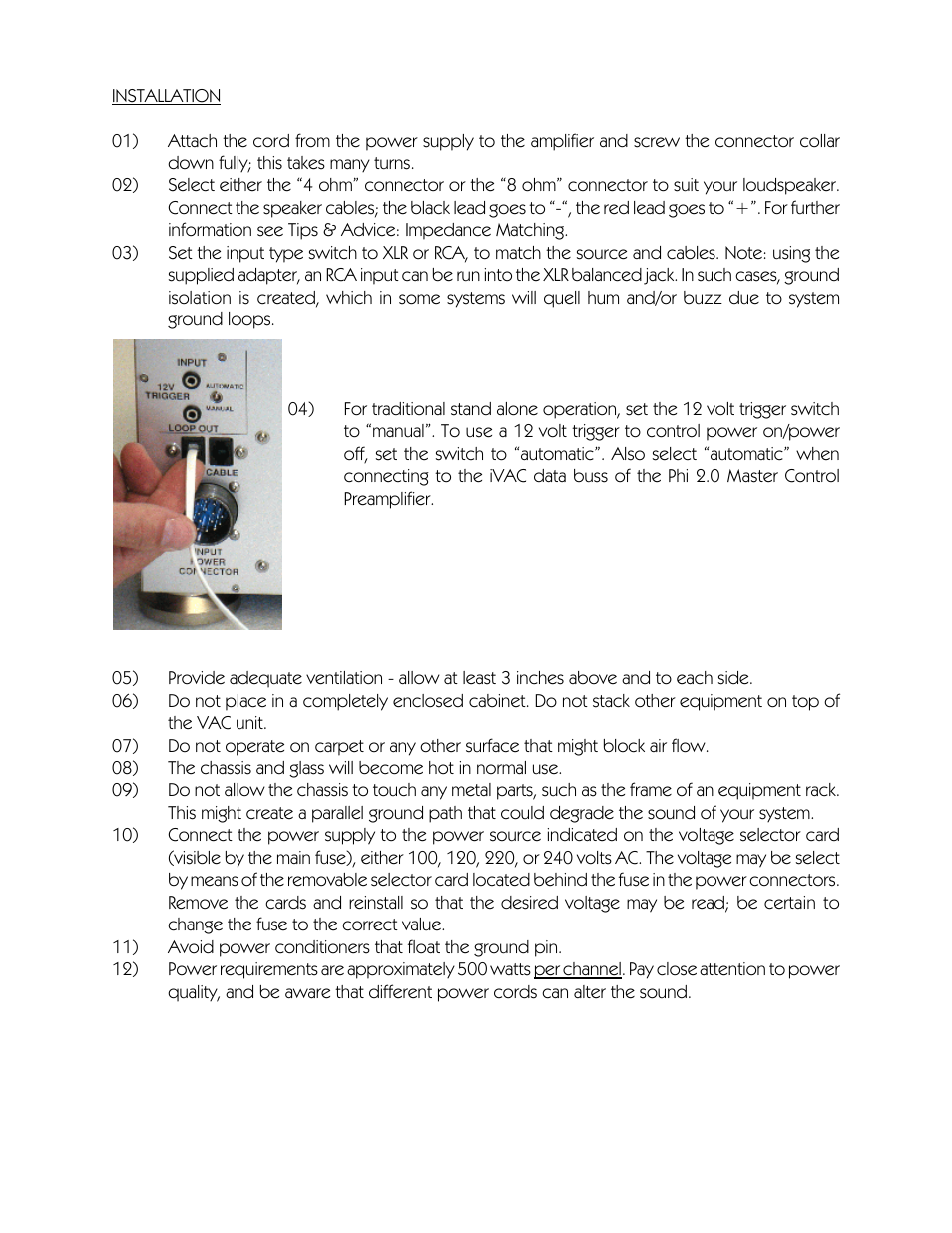 VAC Phi 30/30 User Manual | Page 8 / 19