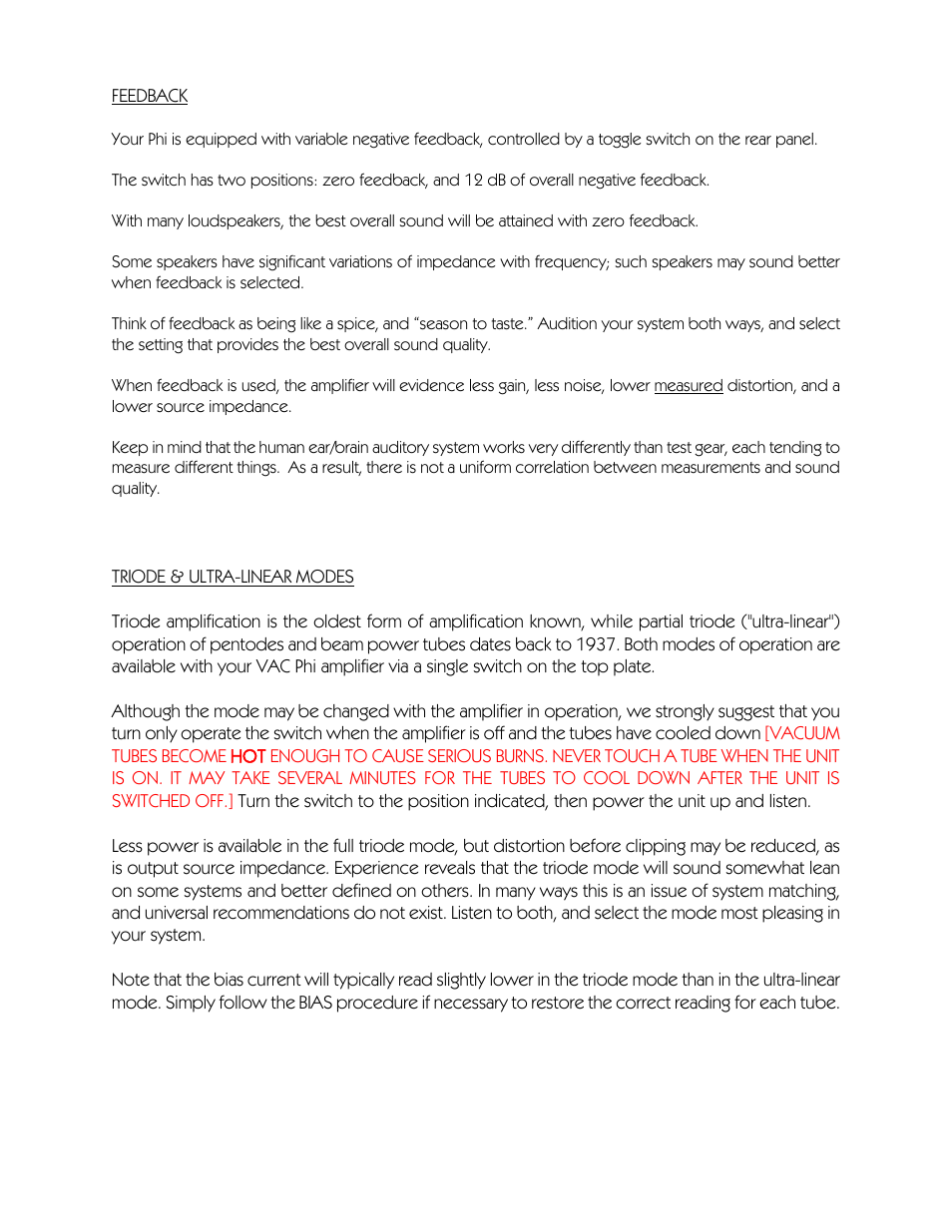VAC Phi 220 User Manual | Page 11 / 20