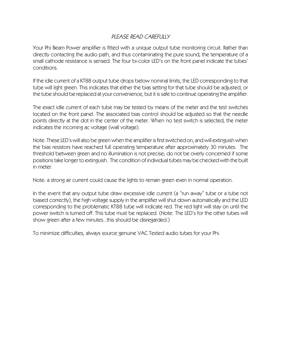 VAC Phi 220 User Manual | Page 2 / 20