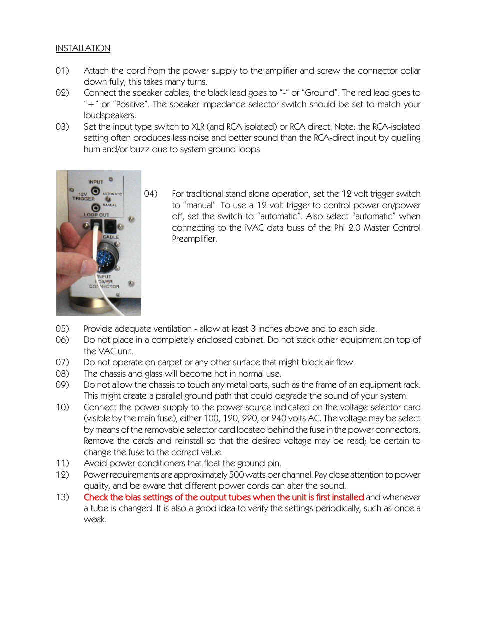 VAC Phi 220 User Manual | Page 8 / 20