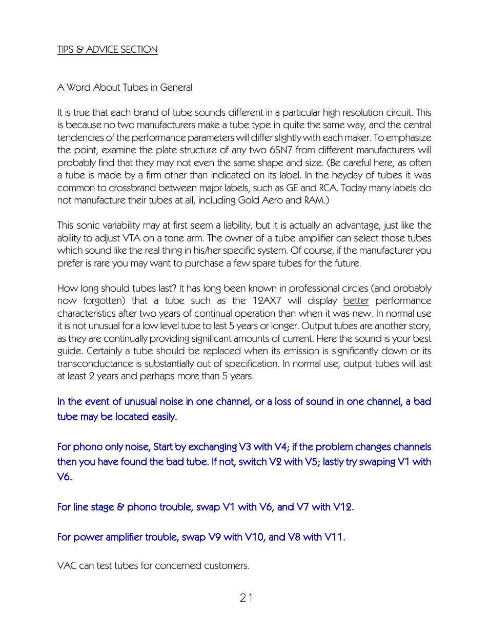 VAC Phi "Kappa 30i" User Manual | Page 22 / 24