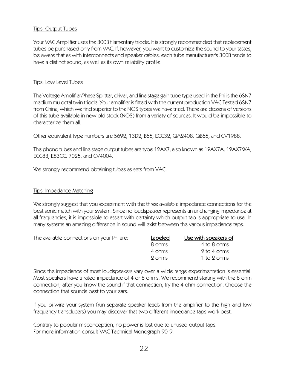 VAC Phi "Kappa 30i" User Manual | Page 23 / 24