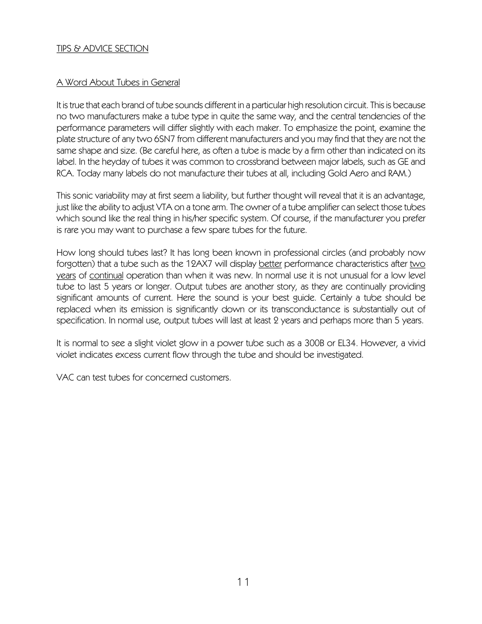 VAC Phi 200 User Manual | Page 12 / 17