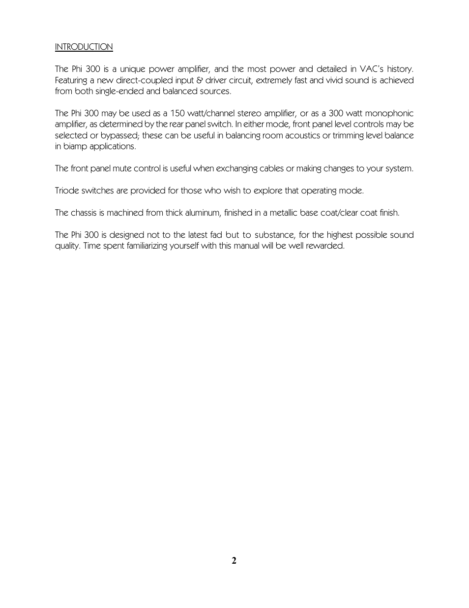 VAC Phi 300 User Manual | Page 4 / 20