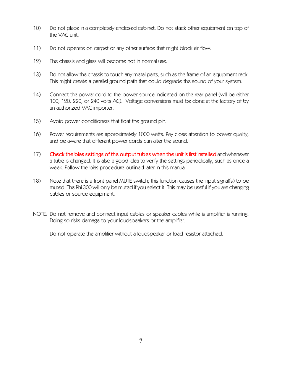 VAC Phi 300 User Manual | Page 9 / 20