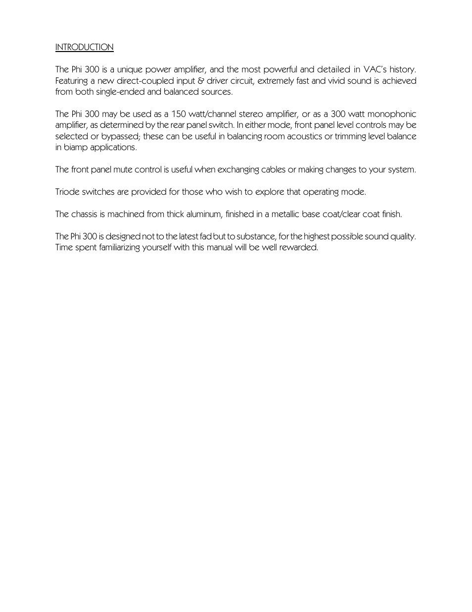 VAC Phi 300.1 User Manual | Page 4 / 18