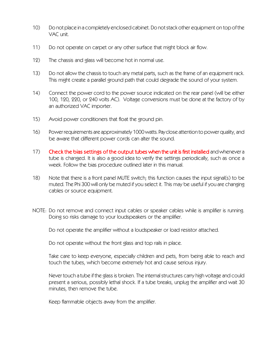 VAC Phi 300.1 User Manual | Page 6 / 18