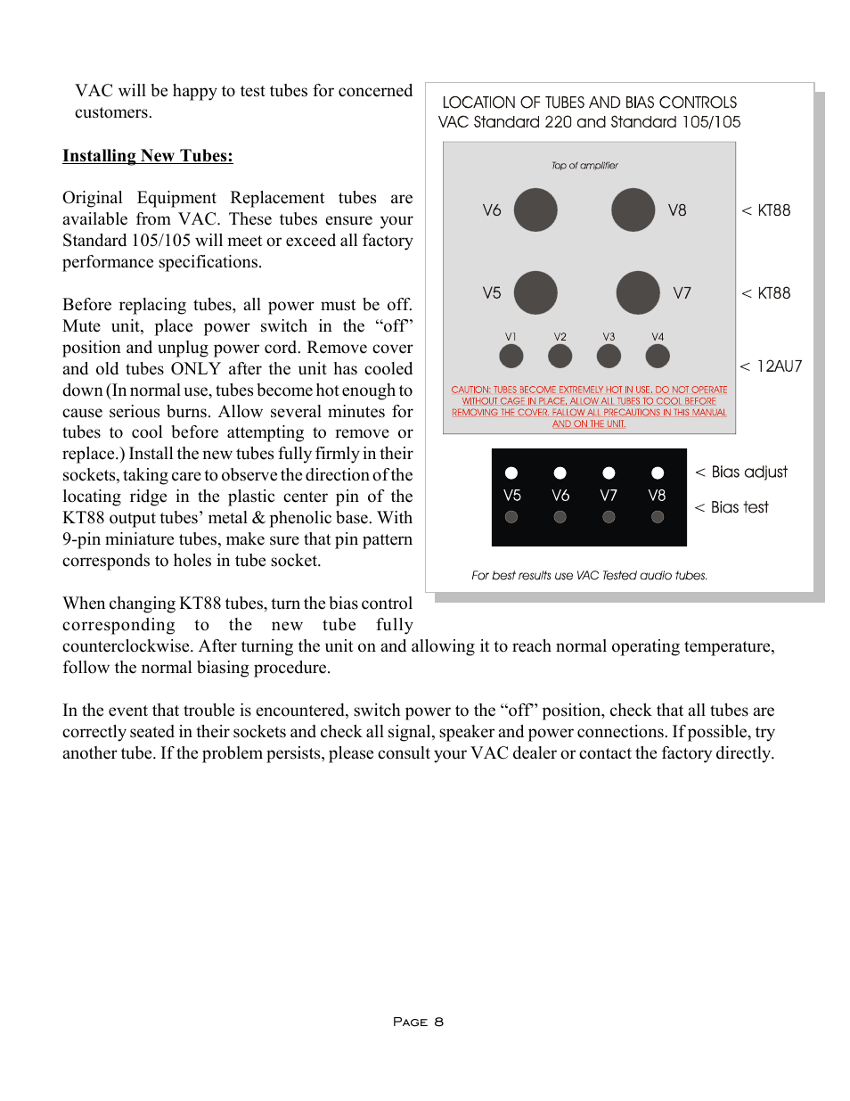 VAC Standard 105/105 User Manual | Page 8 / 10