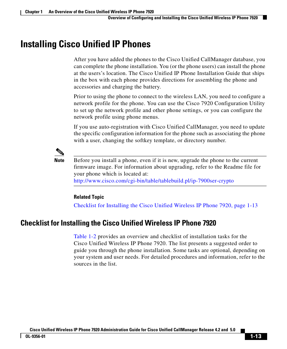 Installing cisco unified ip phones | Cisco CISCO UNIFIED WIRELESS IP PHONE 7920 User Manual | Page 13 / 16