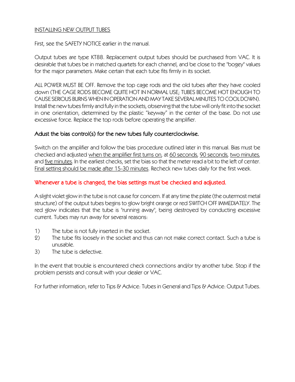 VAC Statement 450 Monoblock User Manual | Page 11 / 20