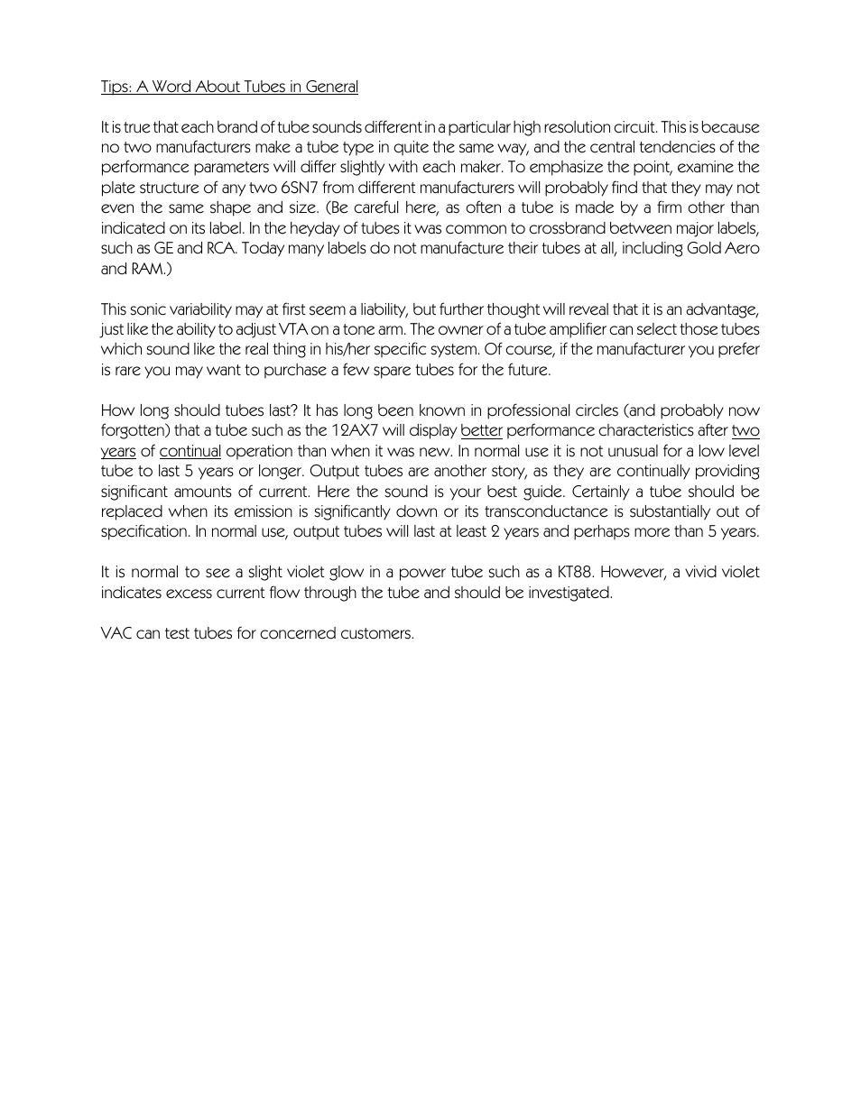 VAC Statement 450 Monoblock User Manual | Page 15 / 20