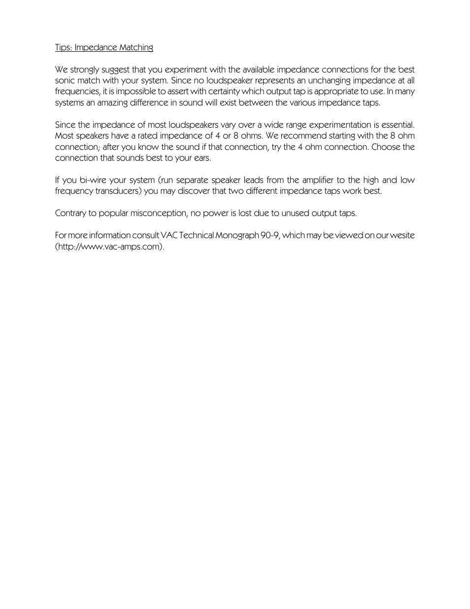 VAC Statement 450 Monoblock User Manual | Page 17 / 20