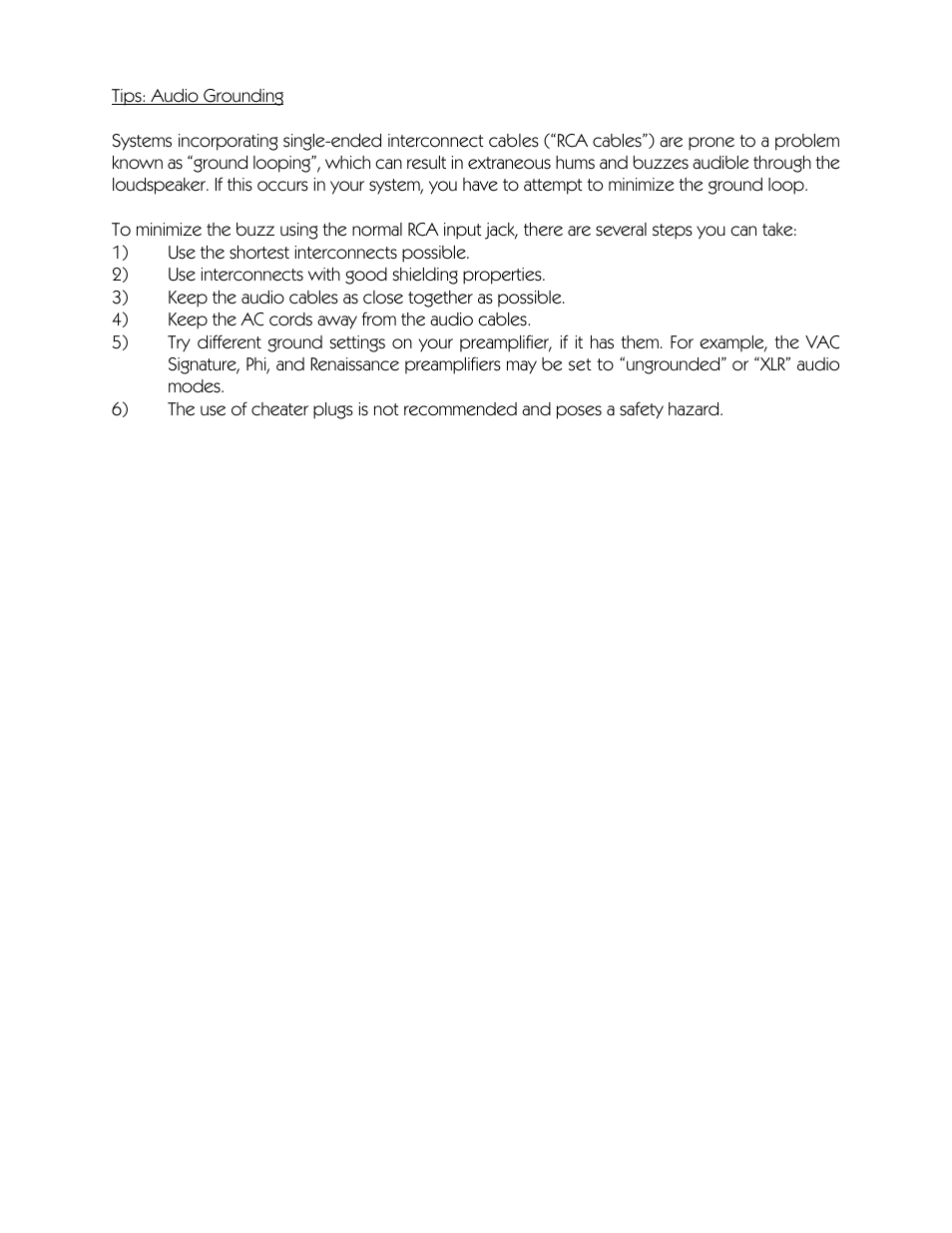 VAC Statement 450 Monoblock User Manual | Page 18 / 20