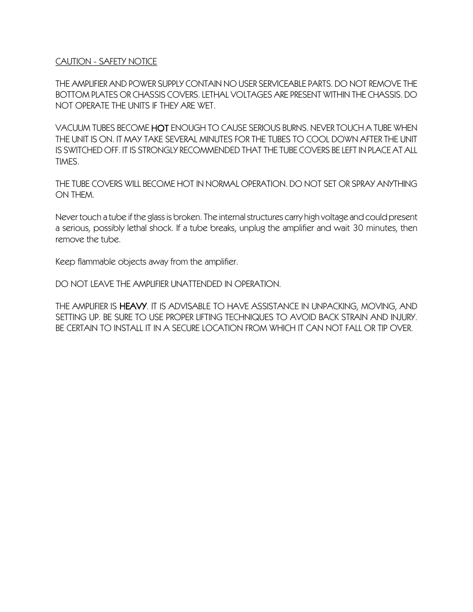 VAC Statement 450 Monoblock User Manual | Page 2 / 20