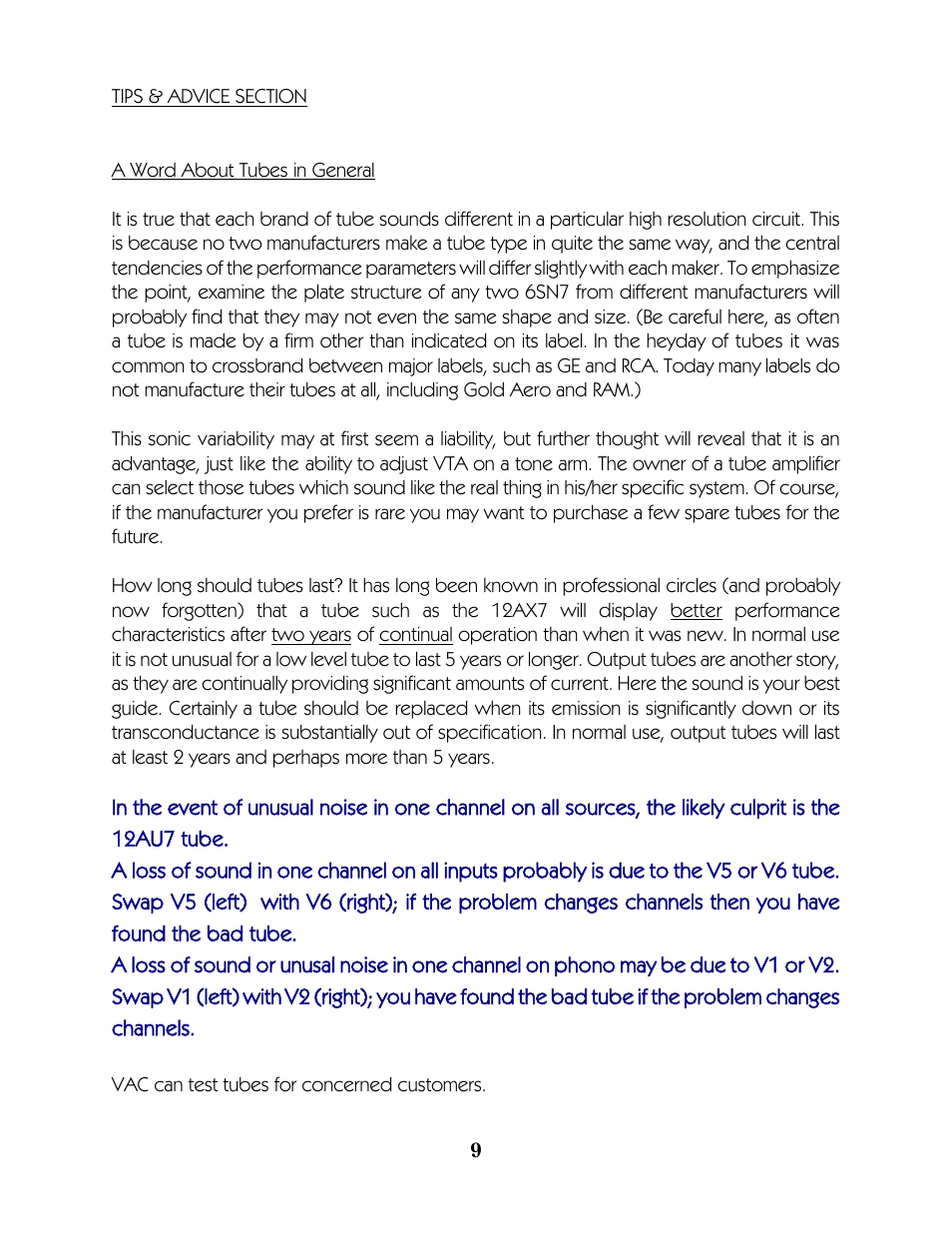VAC Auricle Preamplifier User Manual | Page 10 / 12