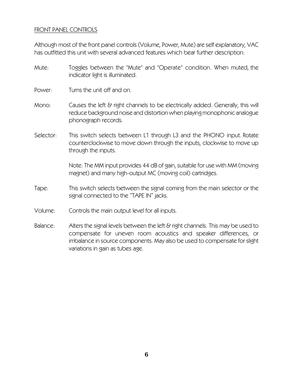 VAC Auricle Preamplifier User Manual | Page 7 / 12