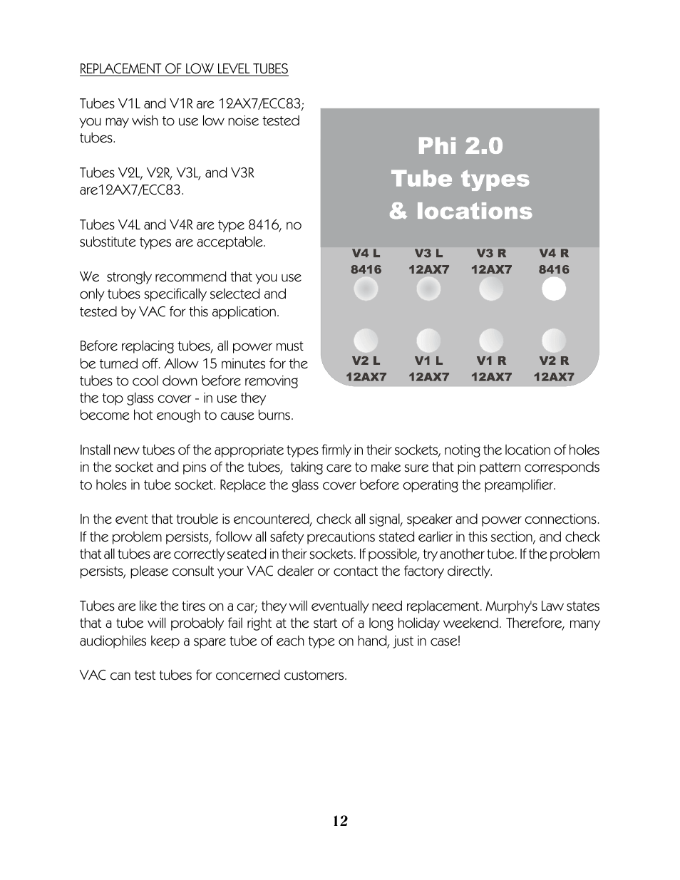 VAC Phi 2.0 Master Control Preamplifier User Manual | Page 13 / 15
