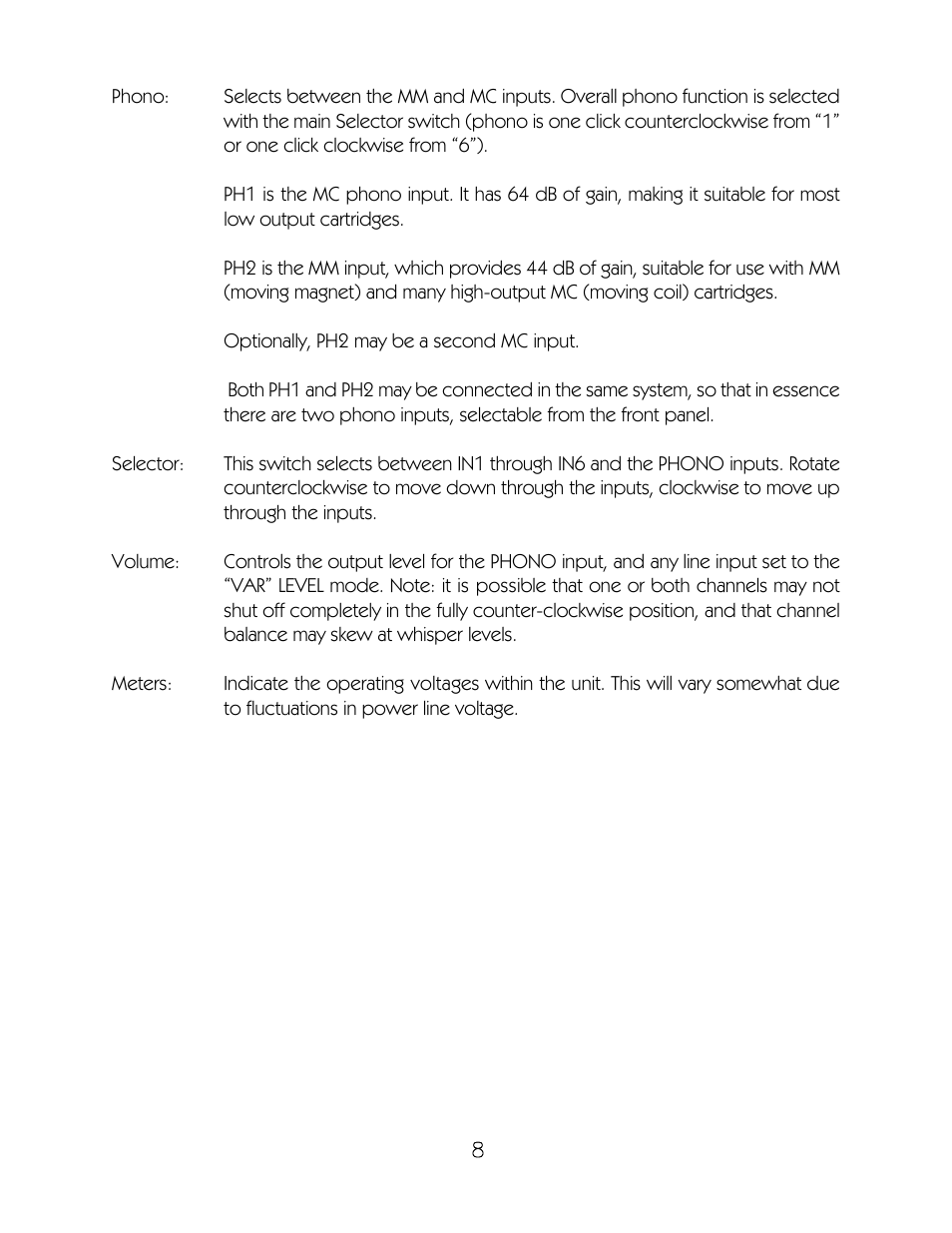 VAC Phi Alpha Preamplifier User Manual | Page 9 / 14