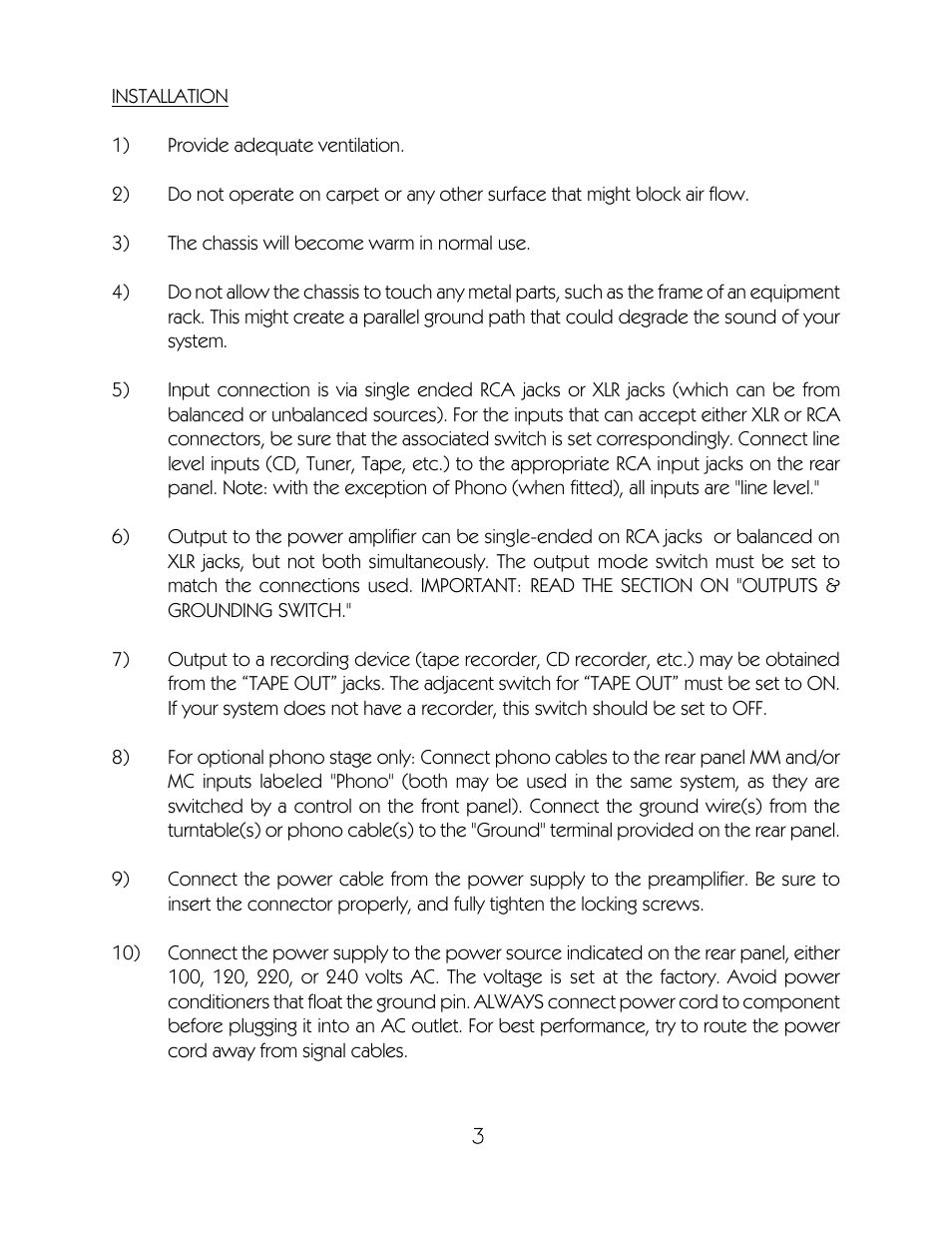 VAC Phi Beta Preamplifier User Manual | Page 4 / 14