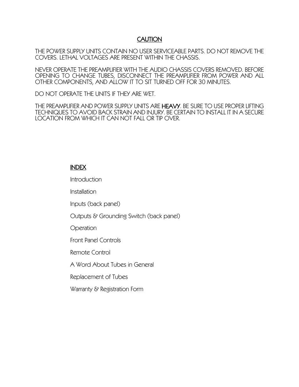 VAC Renaissance Mk I Preamplifier User Manual | Page 2 / 10