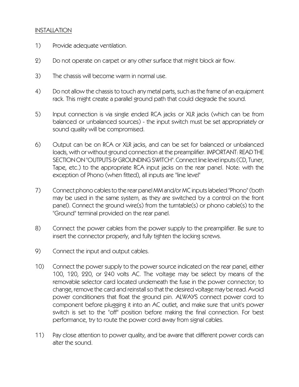 VAC Renaissance Mk II Preamplifier User Manual | Page 5 / 14